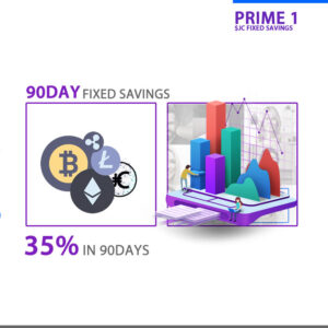 Prime1 90Days $JC BTC Business Fixed Savings: Receive $0.35 Interest Per $1 Saved